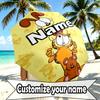 Personalisierter Garfield-Druckschirm mit individuellem Namen, Automatisches Öffnen und Schließen, Stabiler 8-Rippen-Rahmen, Für Pendeln, Camping, Wandern, Geburtstagsgeschenk