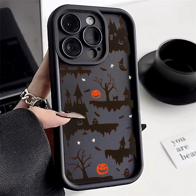 Halloween Castle Moon Soft Silicone Case For iPhone 17 Pro 14 15 Plus 11 12 13 16 Pro Max Coque 16E 17AIR Shockproof Phone Cover
