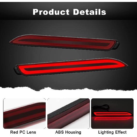 Rear Bumper Reflector Lights For Toyota RAV4 Sienna Venza Avalon Reiz Matrix RC250 RC350 IS-F GX470 RX300 LED Brake Light with Turn Signal
