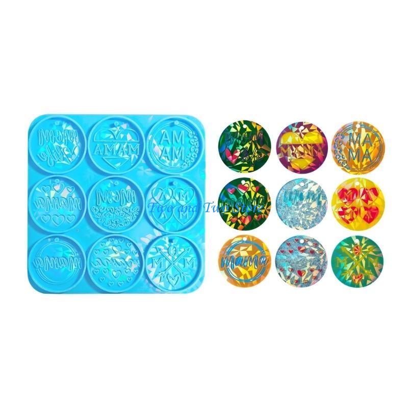 HX6F Resin Mold Round Heart Silicone Mold DIY Keychain Pendant Jewelry