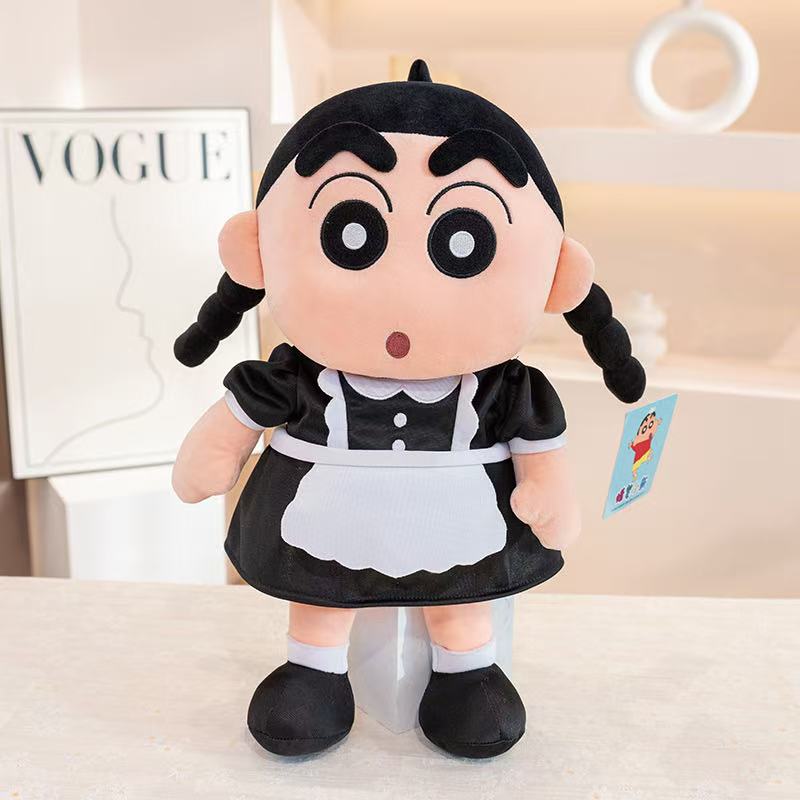 Latest Funny Crayon Shin Chan Maid Doll Stuffed Plush Toy, Cartoon Anime Cute Children's Birthday Gift, Fun Doll