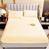 Solid Colour Soft Warm Thick Velvet Fitted Fitted Sheet Non Slip Mattress Cover Adjustable Protector Soft Bed Sheet with Elastic