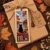 Vintage Style Bookmark DIY Stitch Kit for Adults Beginners, Seasonal Cat Retro Handmade Embroidery Kit, Gifts Lovers, Readers Artistic