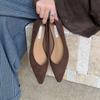 Fashion SUOJIALUN 2024 Autumn Women Flat Shoes Fashion Pointed Toe Shallow Slip On Baot Shoes Soft Low Heel Outdoor Dress Single Shoes