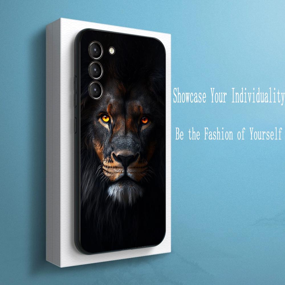 Coole Königslöwen-Mode-Muster-Design Handyhülle Für Samsung Galaxy S25 S24 S23 S22 S21 S20 Plus Ultra Note20 Weich Schwarz