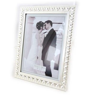 [J2535] - Ramka na zdjęcie „Romance” kryształowa chromowana - Zdjęcie 13x18 cm