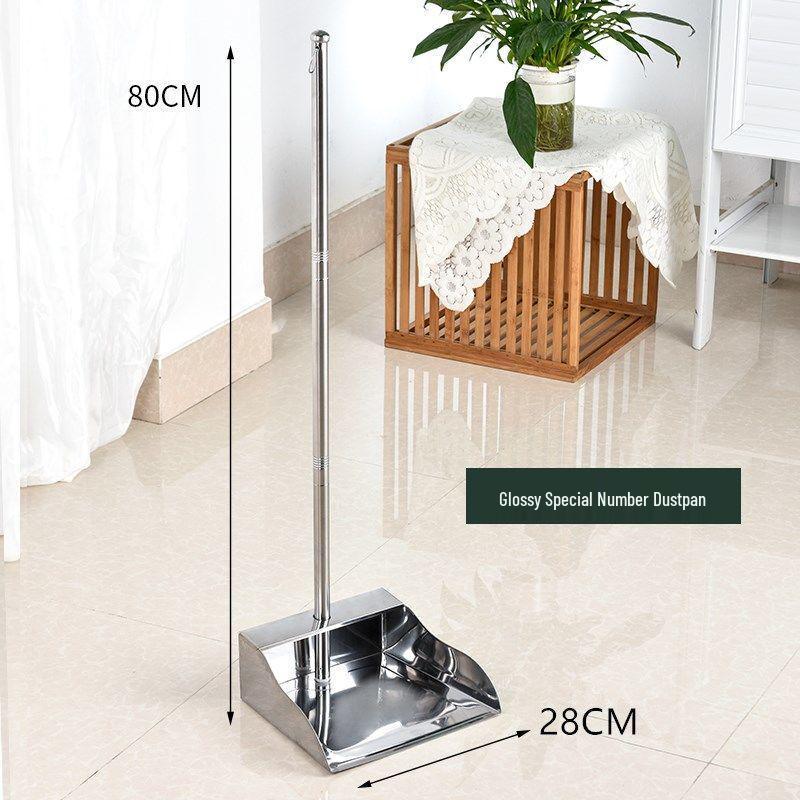 Stainless Steel Extra Thick Dustpan & Broom Set for Household Use