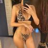 Nowe Cyrkonie Leopardowy Bikini Kobiety Kostiumy Kąpielowe Damski Strój Kąpielowy Dwuczęściowy Zestaw Bikini Kąpielówki Kąpielówki Kąpiel