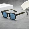 Fashion Vintage Rivet Oval Sunglasses Women Men Luxury Black Leopard Sun Glasses Anti Blue Light Eyeglasses Frame