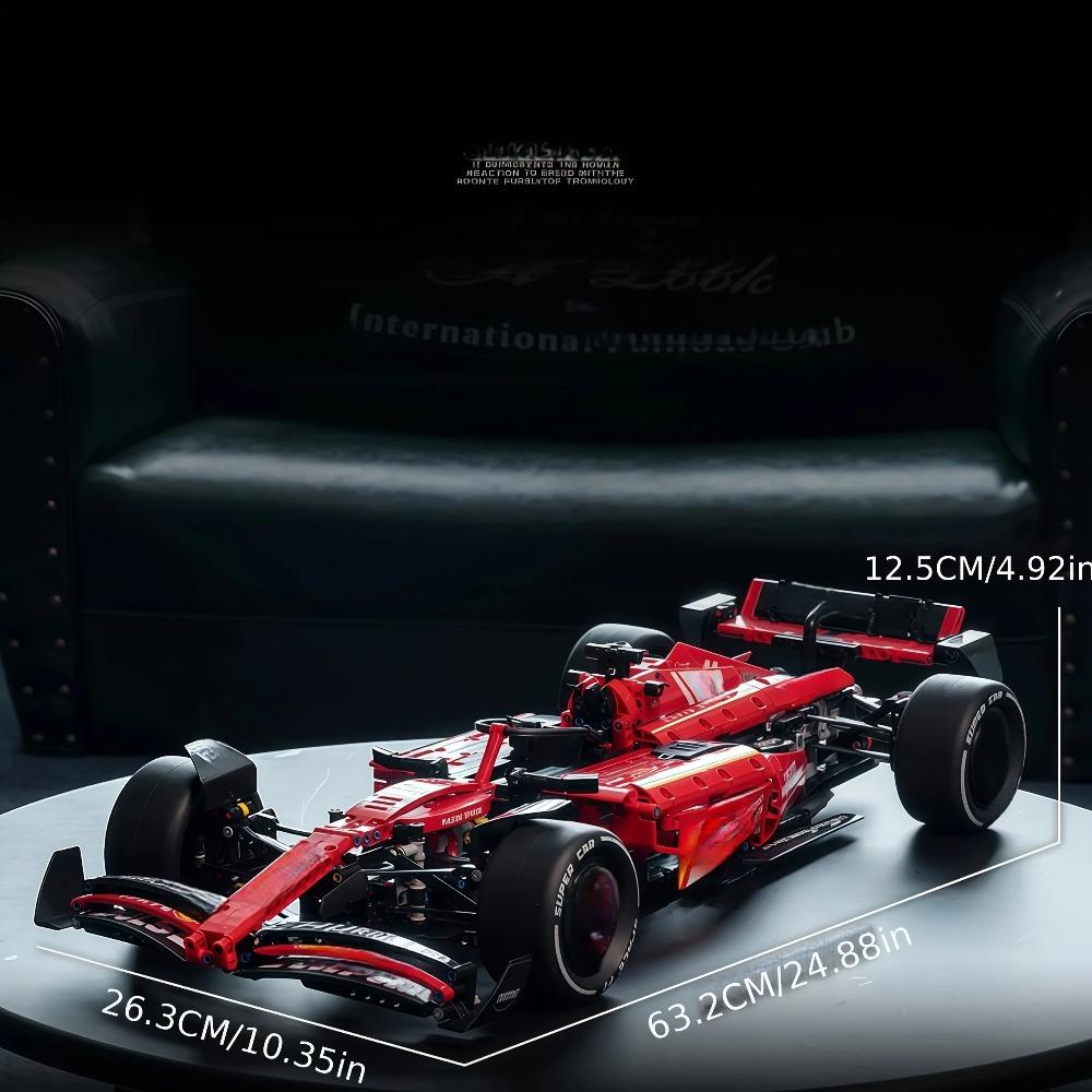 1361 Adet Teknik 1:8 Ölçekli SF-24 Kırmızı Yarış Arabası Yapı Blokları Seti - MOC Süper Araba Model Montaj Oyuncak Doğum Günü Hediyeleri