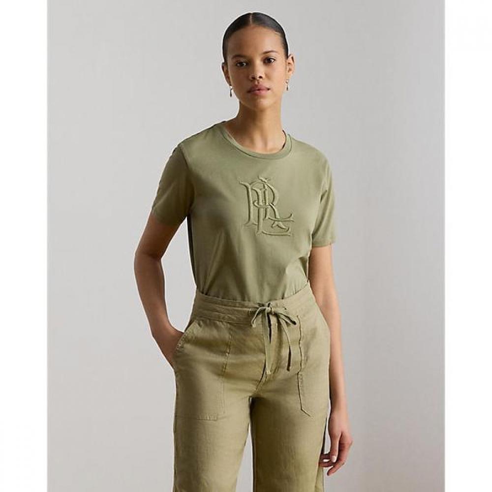 Lauren Ralph Lauren Cotton Jersey Tee With Embroidered Logo  Wmlrknisn820323310 XS