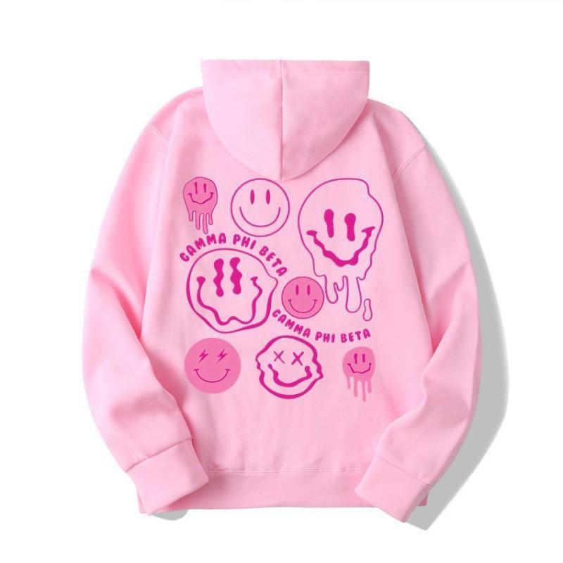 Oversized Womens Hooded Sweatshirt Loose Fit Casual Graphic Letter Print Long Sleeve Top