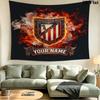 Custom Name Atletico Madrid Printed Tapestry – Wall Hanging for Bedrooms, Dorms, and Home Decor