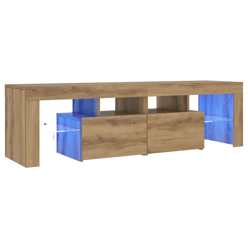 Vidaxl Mobile Porta TV con Illuminazione a LED, Rovere Artisan, 140X36,5X40 Cm