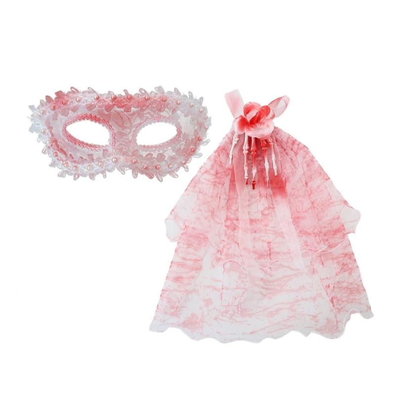 

Stylish Side Flower Lace Face Mask Breathable Hairpiece Role Play Accessory Perfect For Cosplay Event And Costume Balls 1