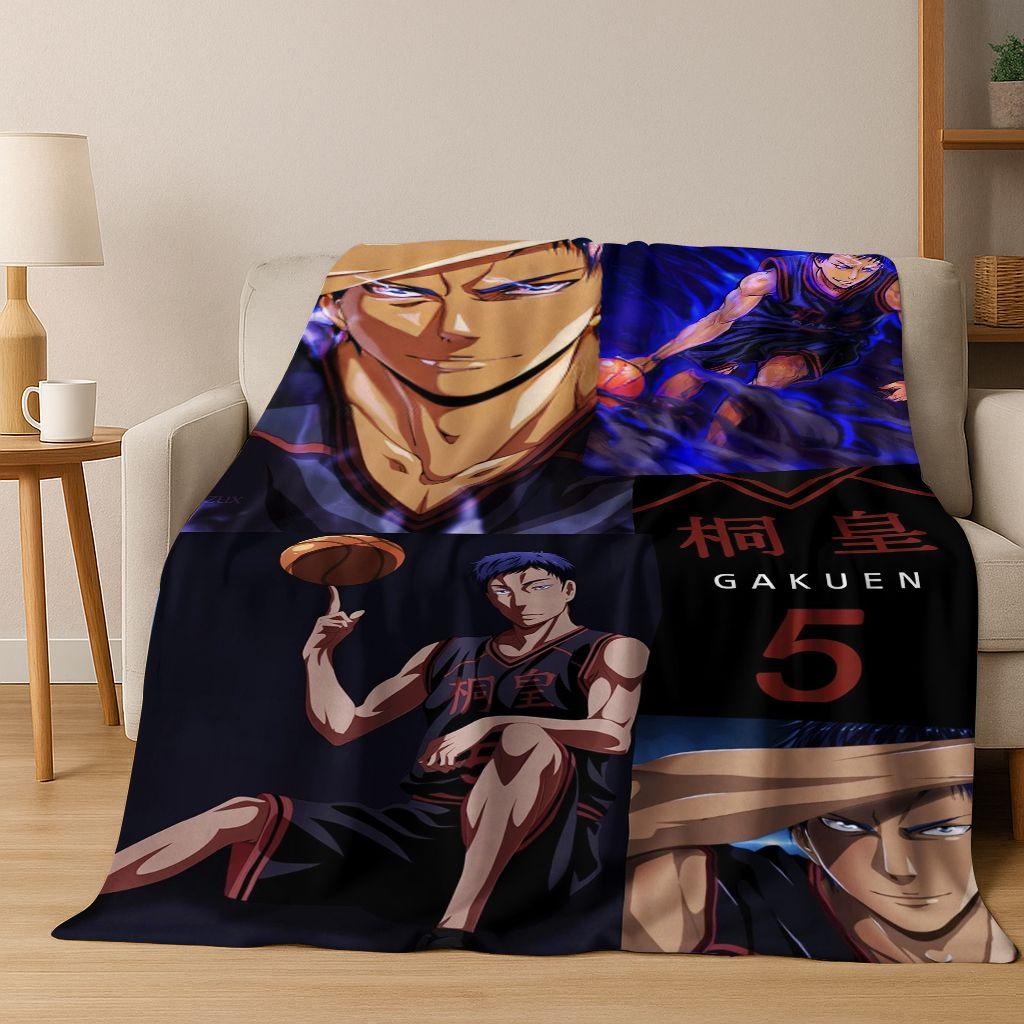 Anime Kuroko's Basketball Cartoon Art Flannel Blanket,Cozy Soft Throw Blanket for Home Bedroom Bed Sofa Picnic Cover Gift Kids