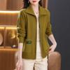 Women's Cardigans Sweaters Outerwear Spring and Autumn Knitwear Lapels Zippered Pockets