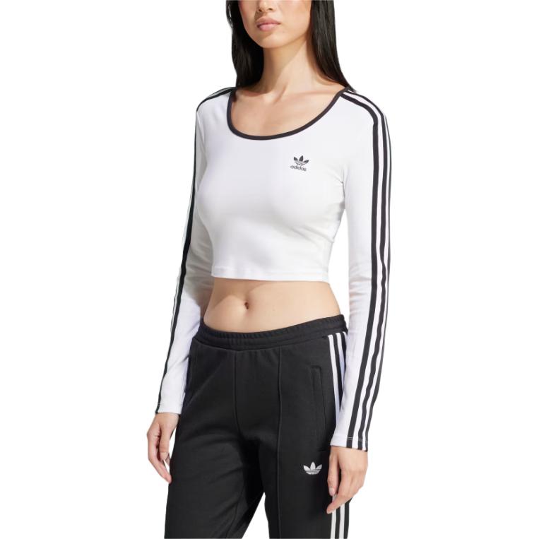 adidas Originals Adicolor 3-Streifen Slim Fit Vielseitiges Kurzarm-T-Shirt Damen Oberteile Weiß JD4625