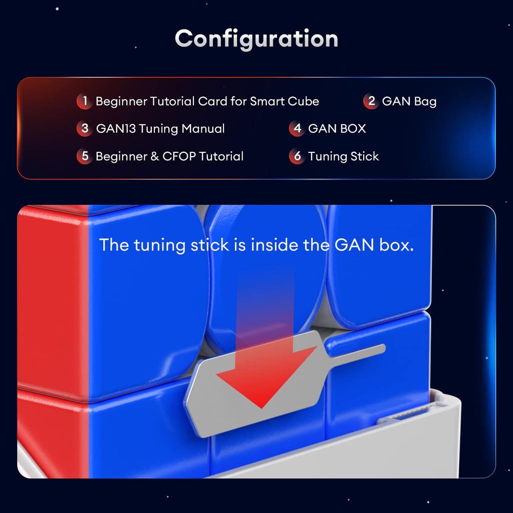 GAN 13 Maglev UV-beschichtet, Offizieller Wettbewerbs-Magnetwürfel - Hochleistungs-Magnet-Gancube 3x3, Stickerlos, Leichtgängiger Zauberwürfel