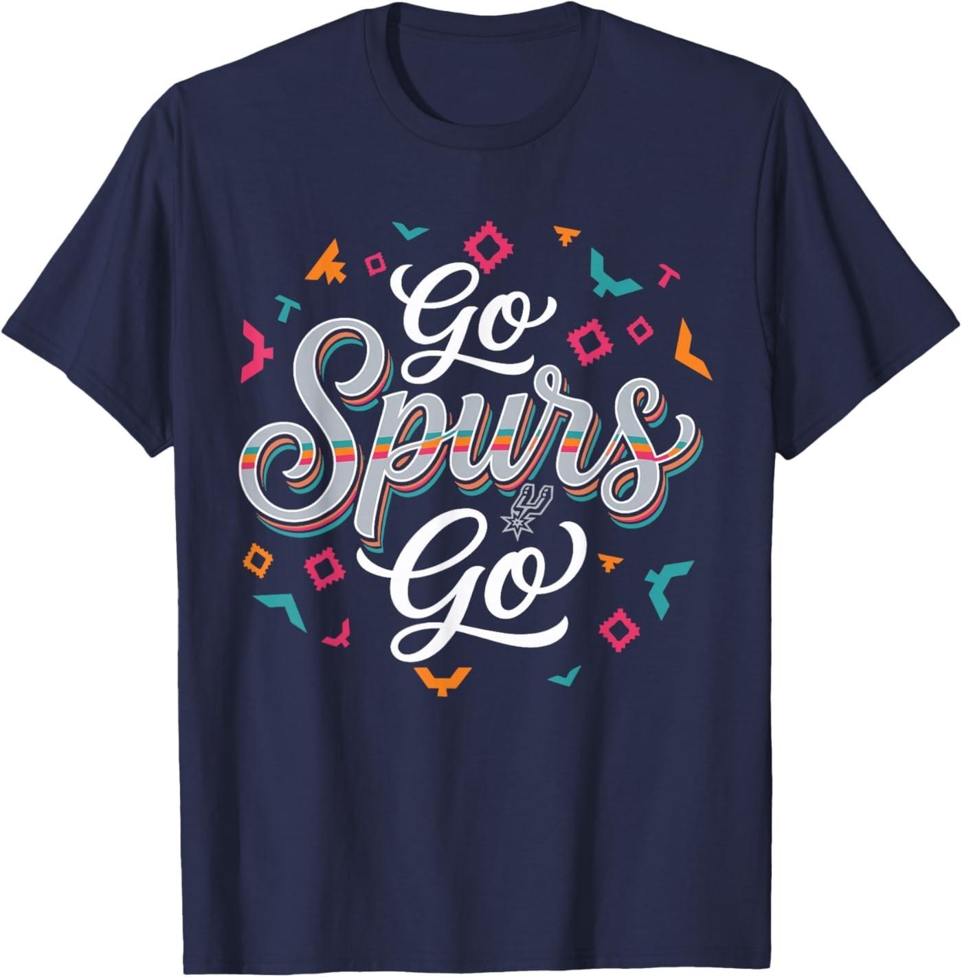 Go Spurs Go Basketball Season Game Day Basketball Fan T-Shirt S разноцветный