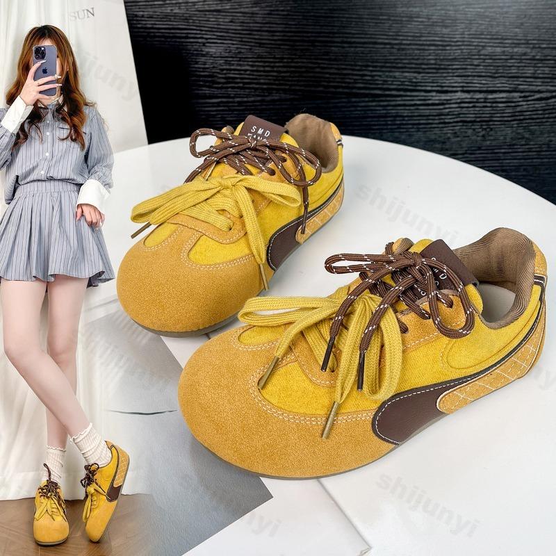 Fashion Fashion Women's Shoes 2025 Spring Platforms Sneakers Comfortable Women Vulcanize Shoes Sewing Lace Up Non Slip Casual Flats
