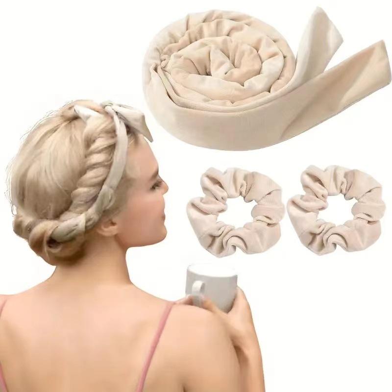 Diadema rizadora sin calor Rizadores de pelo sin calor Cinta Rizadora Perezosa Rodillos de pelo de seda Rizos para dormir Diadema suave Herramientas de peinado