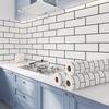 Kitchen Oil Proof White Brick Sticker Waterproof Self-adhesive High Temperature Resistant Wall Stickers Imitation Tile Wallpaper