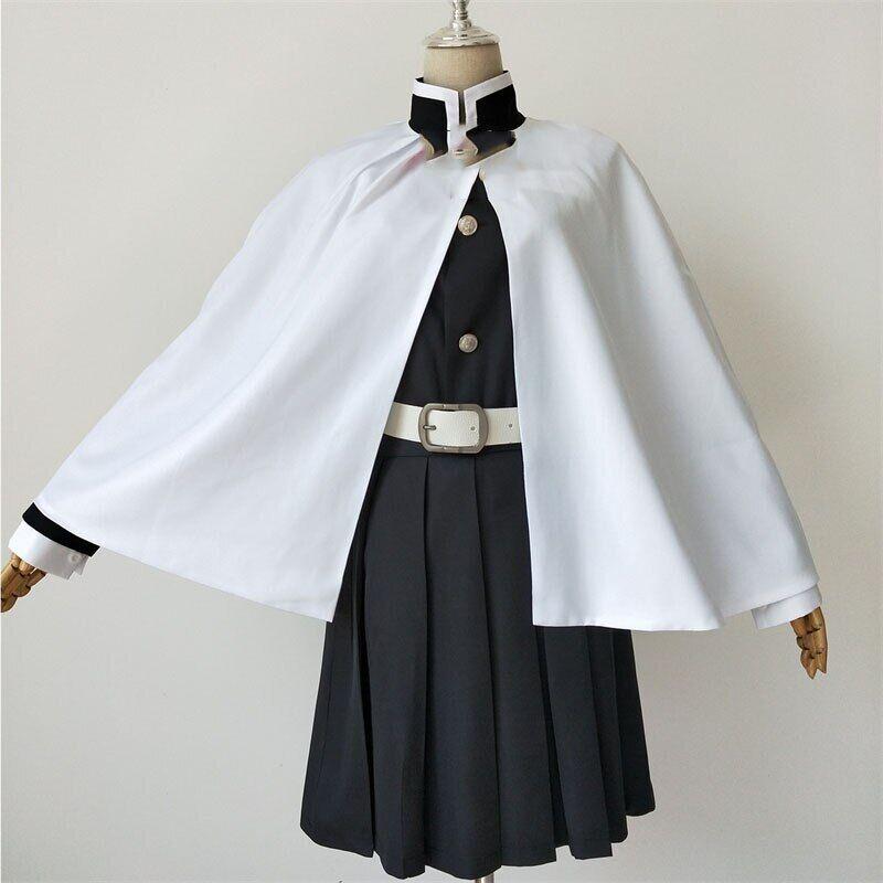 Tsuyuri Kanao Cosplay Black Wig Costume Kimono Woman Girl Anime Demon Slayer Kimetsu No Yaiba Uniform New Year Kimono Haori Clothes Kids Girls