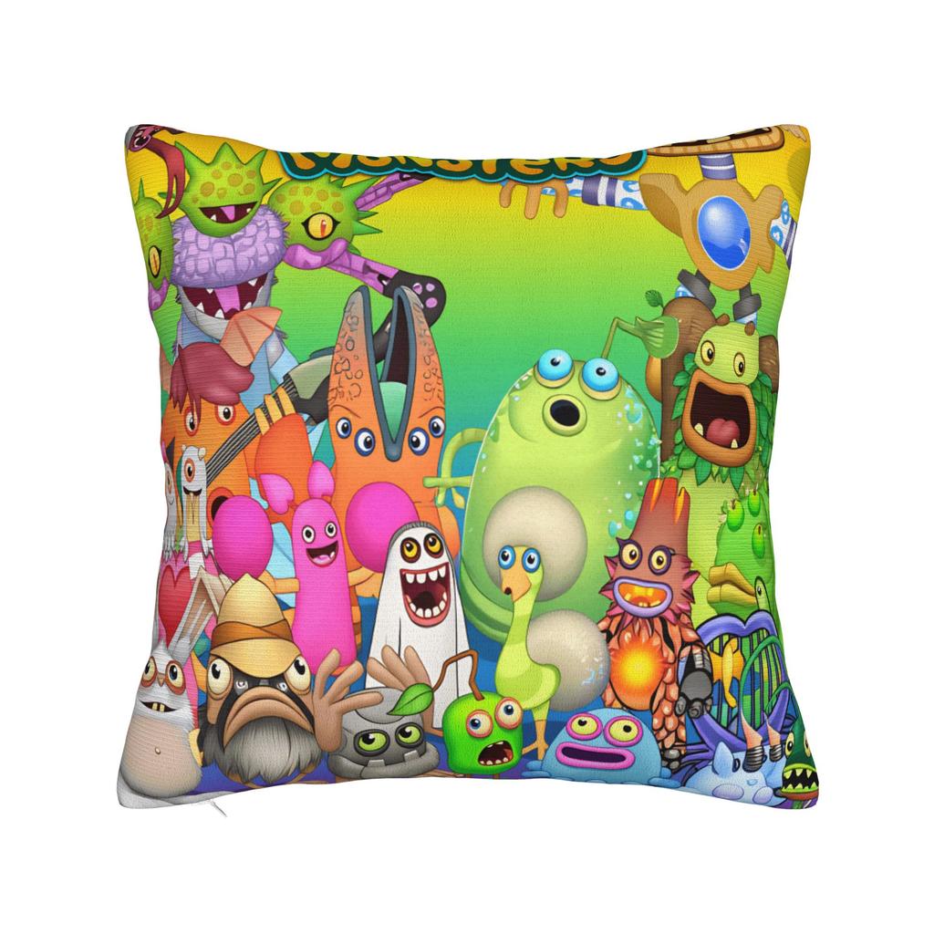 My S-Singings M-Monsters Pillow Case Kawaii Pillow Cover Graphic Pillowcases For Living Room Sofa