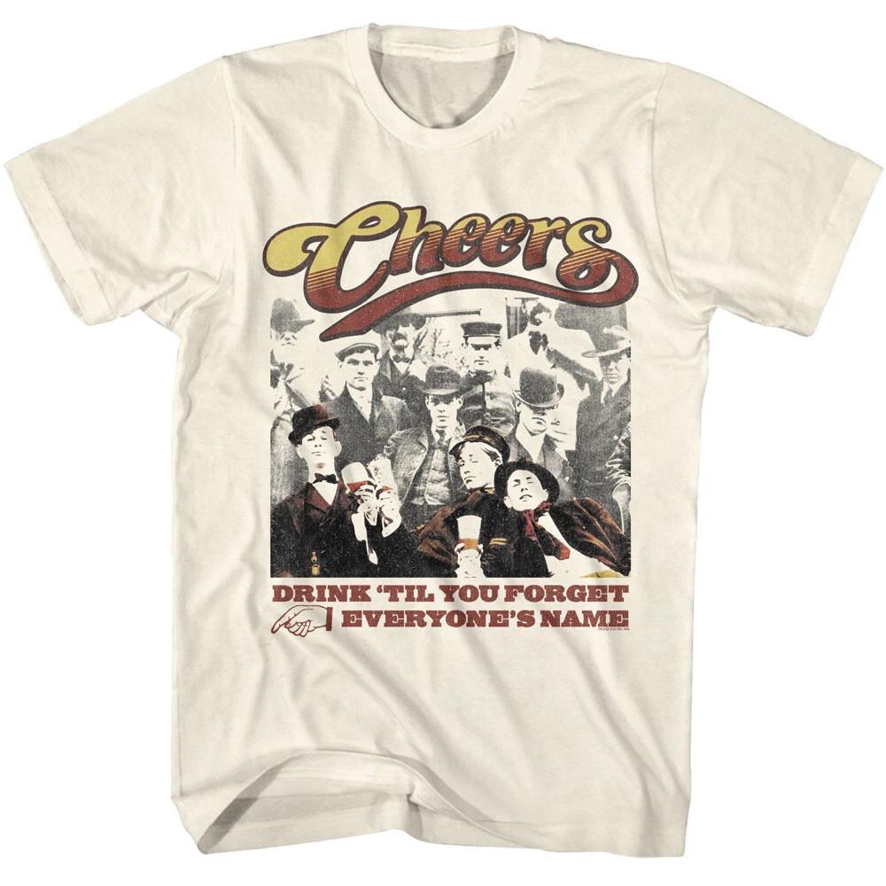 Cheers TV Show Vintage Photo Drink Til You Forget Everyone s Name Men s T Shirt 3XL