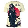 T-shirt Geisha Guerriera Giapponese Girocollo Manica Corta Stampa 3D Personalità Vintage Tendenza Stile Harajuku T-shirt da Uomo