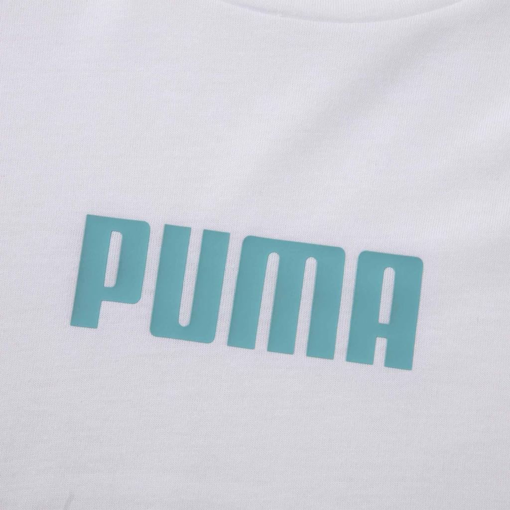 Puma Train Logo Short Sleeve Round Neck Comfortable Fashionable Versatile T-Shirt Women Tops White 52163402