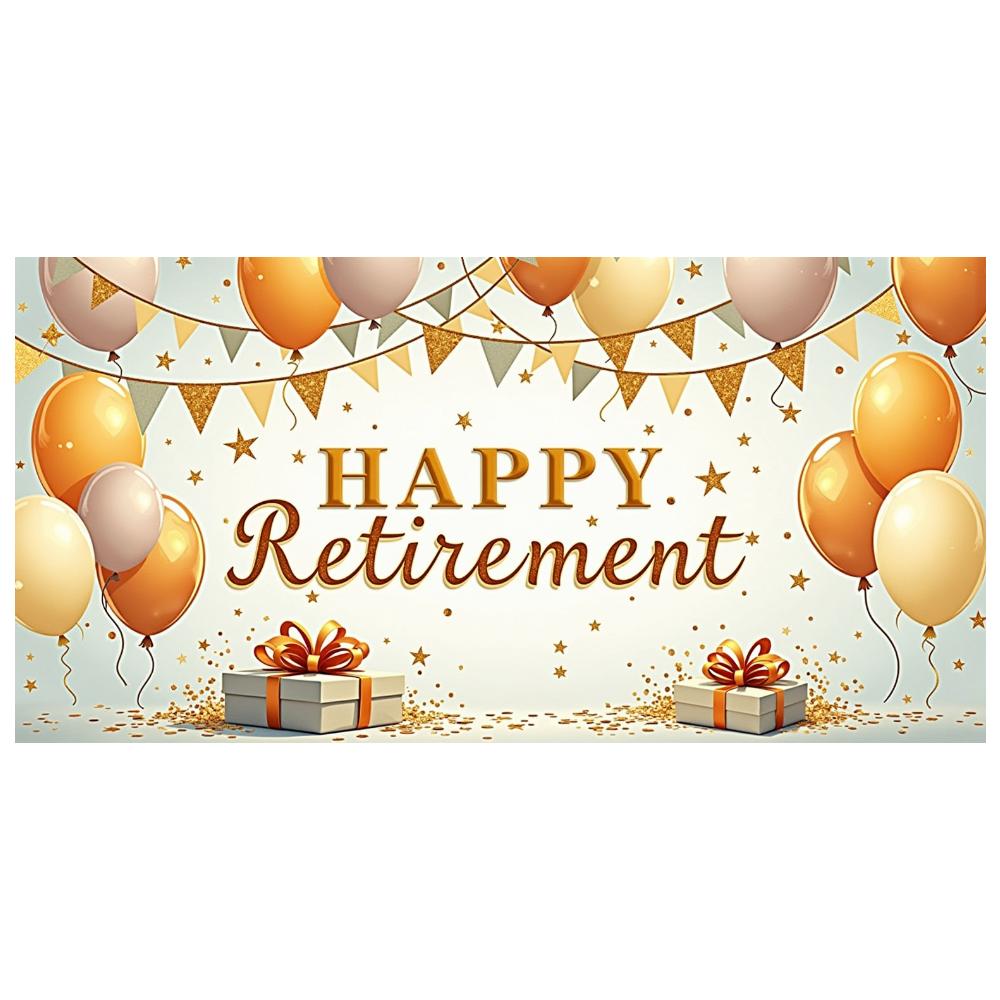 Golden Theme Retirement Banner Party Decoration Retirement Decor for Event Celebration Party Background Photo Shoot