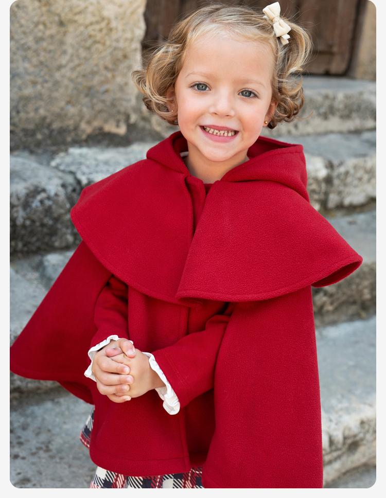 David Bella Children's Warm Fleece Cloak - Red Shawl
