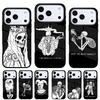 Funny Skull Skeleton Phone Case for iPhone 17 16 15 14 13 Pro Max Back Cover for 12 11 Pro Coque