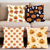 Cute Halloween Scary Pumpkin Cushion Cover Premium Comfort Reversible Pillow Cove -Two In One Design for Any Room & Car Interior