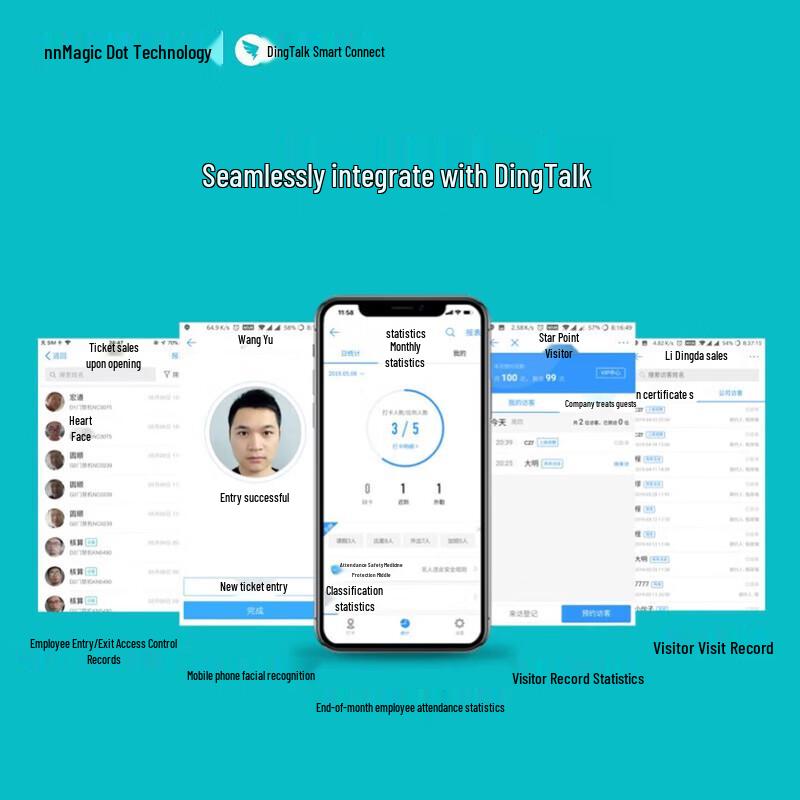 DingTalk D2 Smart Facial Recognition Access Control & Attendance Terminal CN plug (adapter included)