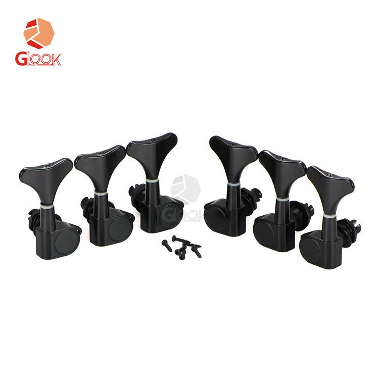 Fully Enclosed Electric Bass String Tuners with String Pegs and Machine Heads