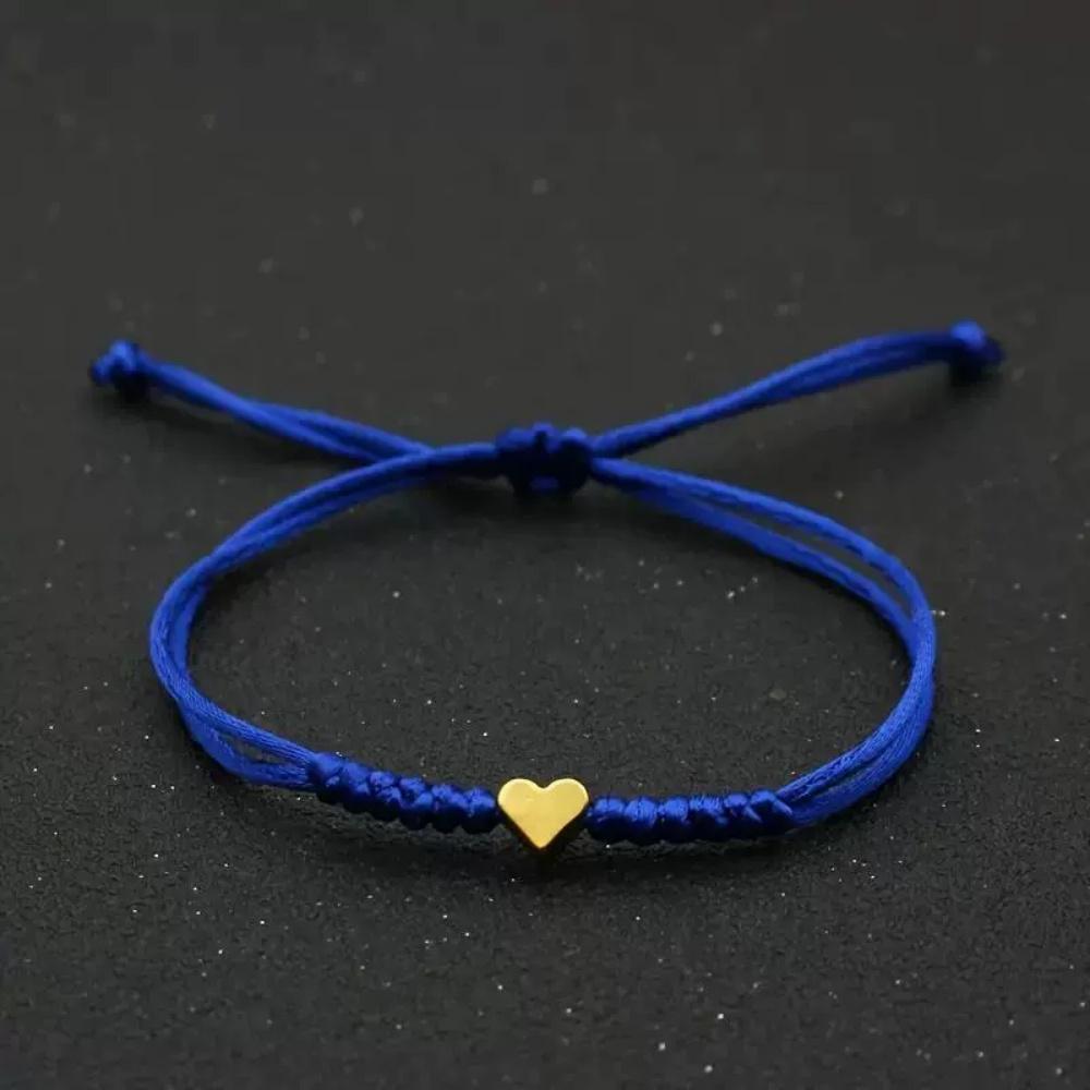 Hot Golden Silvery Heart Braided Rope Adjustable Bracelet Unisex Trendy Fashion Simple Versatile Couple Jewelry Gift Wholesale