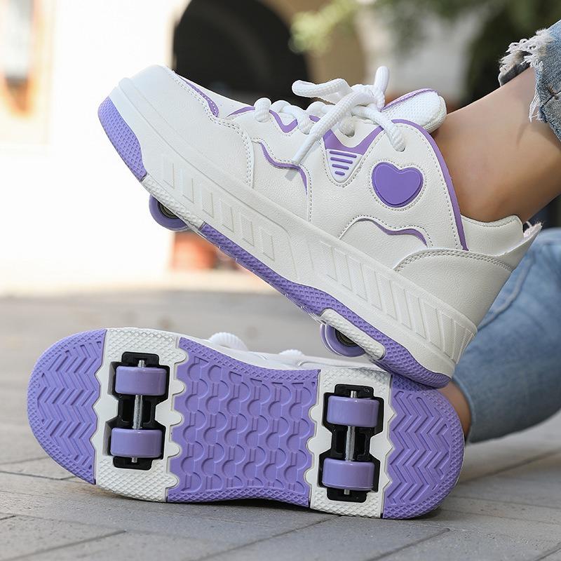 Wheel Runaway Shoes Boys Girls Student Pulley Shrink Skates Adult Children
