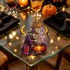 Indoor Shop Window Decor Halloween Witch And Medicine Cauldron Sticker, Stained Glass Effect PVC Decal Durable Vinyl Clings for Doors Mirrors,