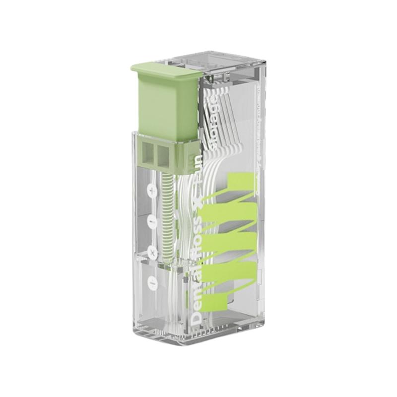

Automatic Floss Pick Dispenser Case Plastic Toothpick Organiser Leakproof Design Dental Hygiene Essential зелёный
