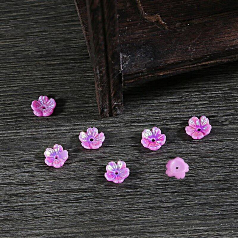 20pcs/Bag Flower Resin Imitation Shell Acrylic Beads Mounted Movable Type For Jewelry Making Handmade Crafts Accessories