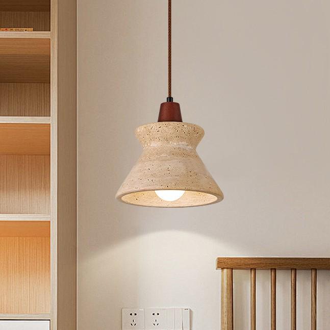 Japanese Wabi-Sabi Travertine Pendant Light for Homestay, Restaurant, or Master Bedroom