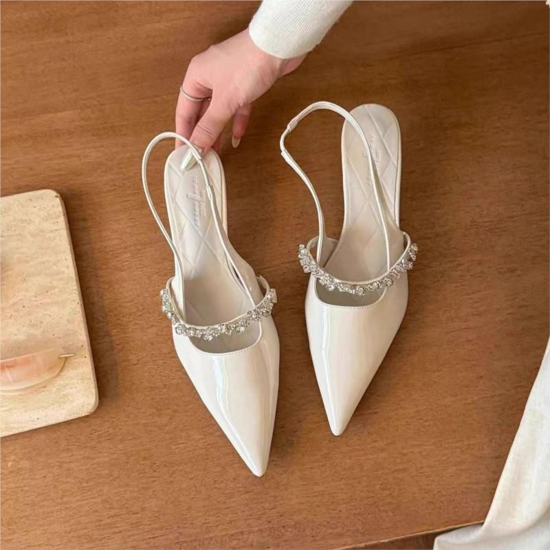 

Fashion 2025 Spring New Arrival Women s Pointed Toe Stiletto Heels Slimming French Style Sexy Ankle Strap Closed Back Shoes Elegant Look 40