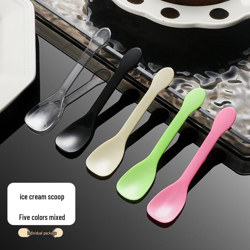 Disposable Individually Packaged Dessert Spoons for Ice Cream & Cake