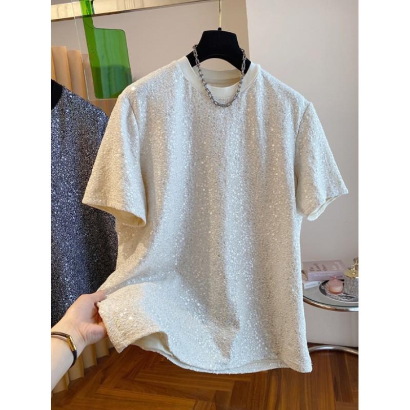 Мужская летняя однотонная футболка с коротким рукавом подчеркивающая темперамент и индивидуальность XXXL белый 2170₽