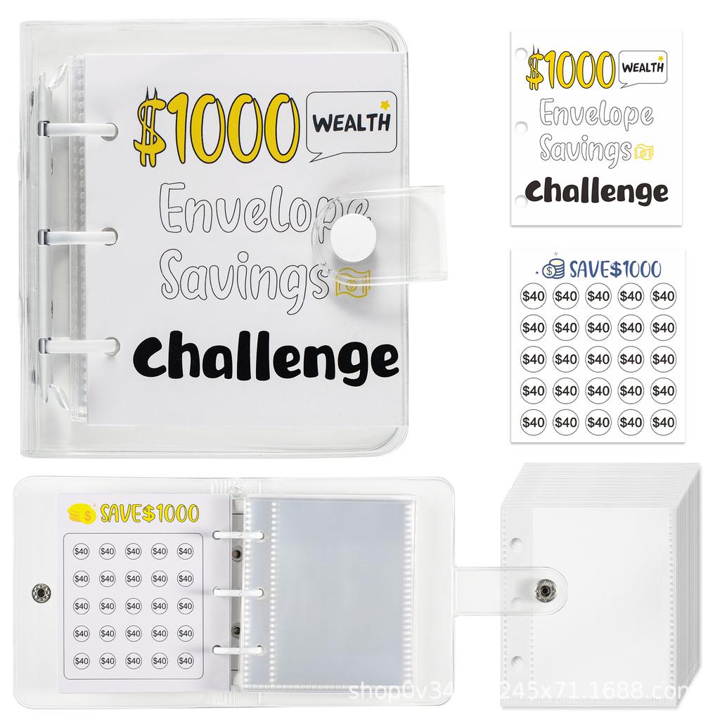 PVC Savings Challenges Book Mini Envelope Savings Challenge Easy To Use Money Saving Binder Kids