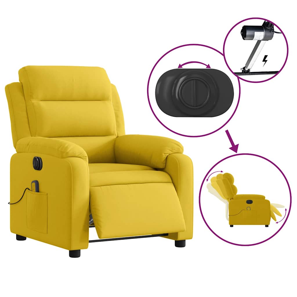 Electric Massage Chair Yellow Velvet