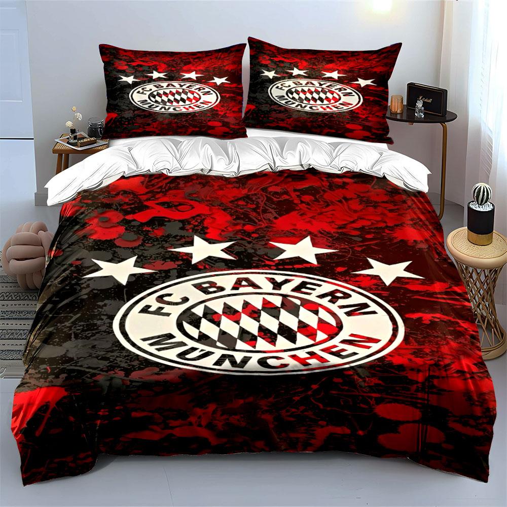 Logo FC Bayern Monachium. Pościel Zestawy poszewek na kołdrę Poszewki na kołdrę Poszewki na poduszki(1 * Poszewka na kołdrę 2 * Poszewki na poduszki, bez wkładu do kołdry)